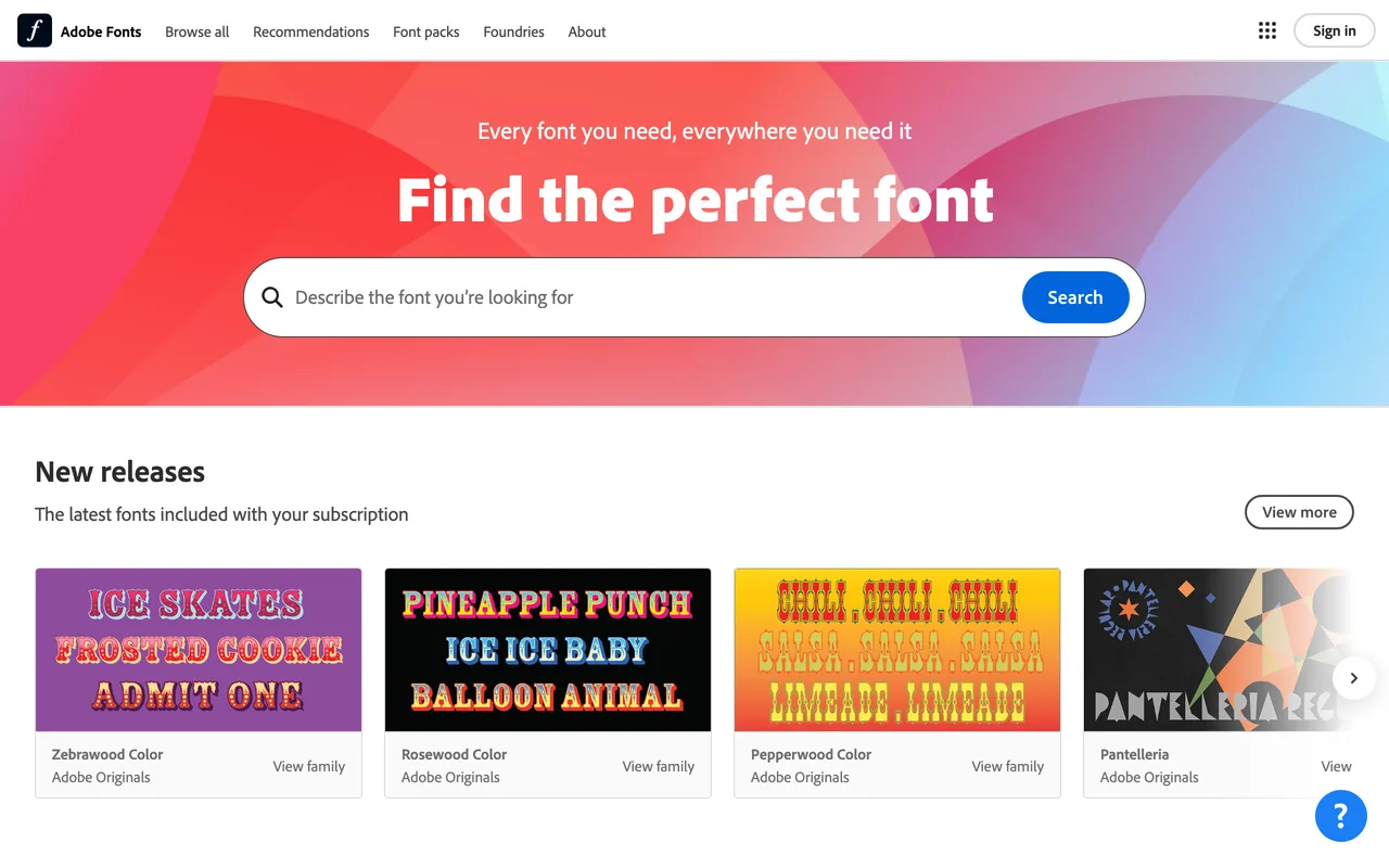 Adobe Fonts preview