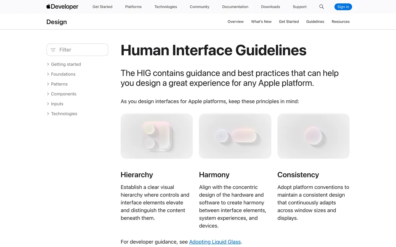Apple HIG preview