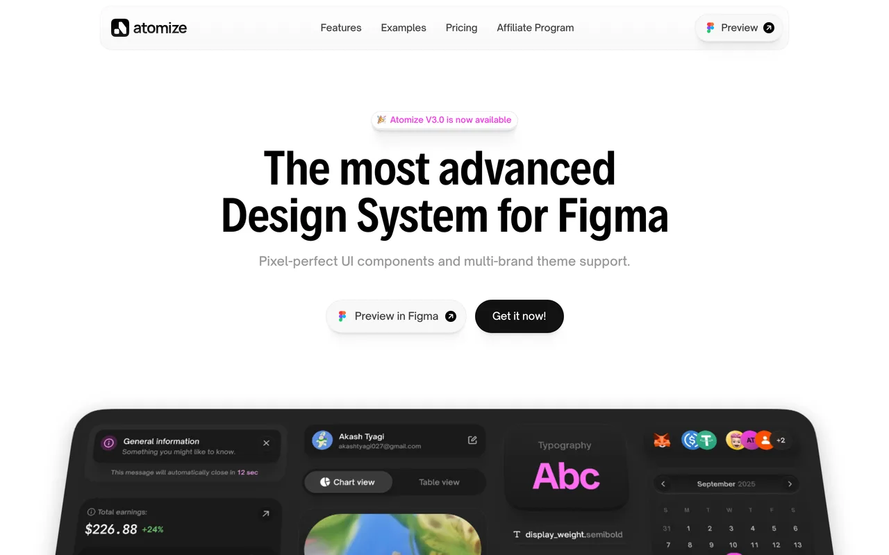 Atomize Design preview