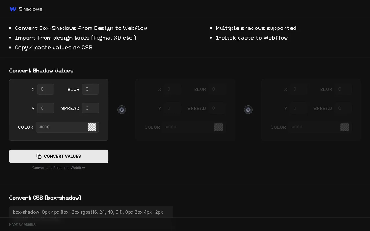 Box Shadow preview