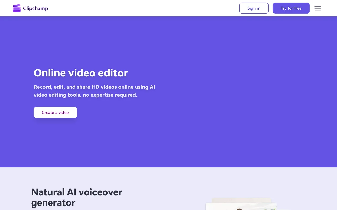 Clipchamp preview