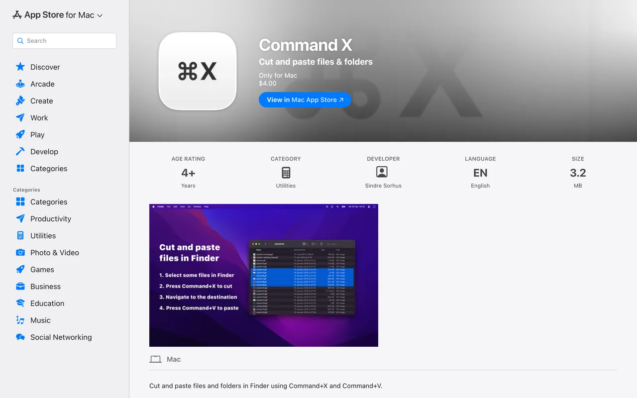 Command X preview
