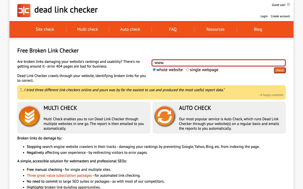 Dead Link Checker preview