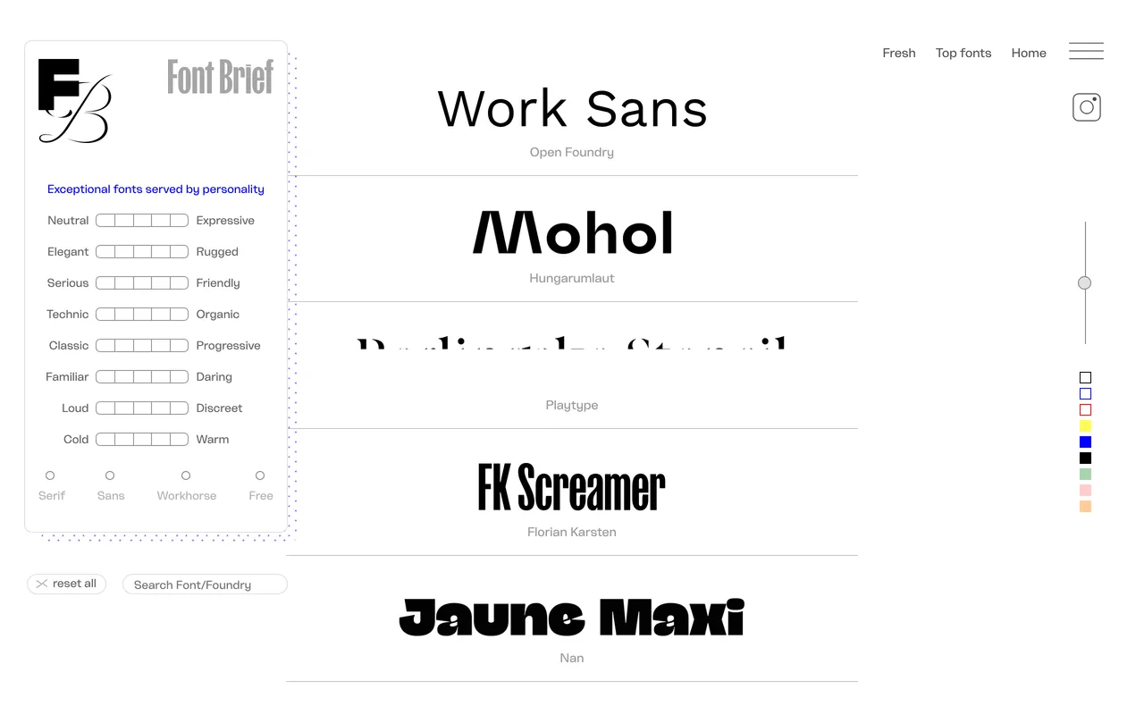 FontBrief preview