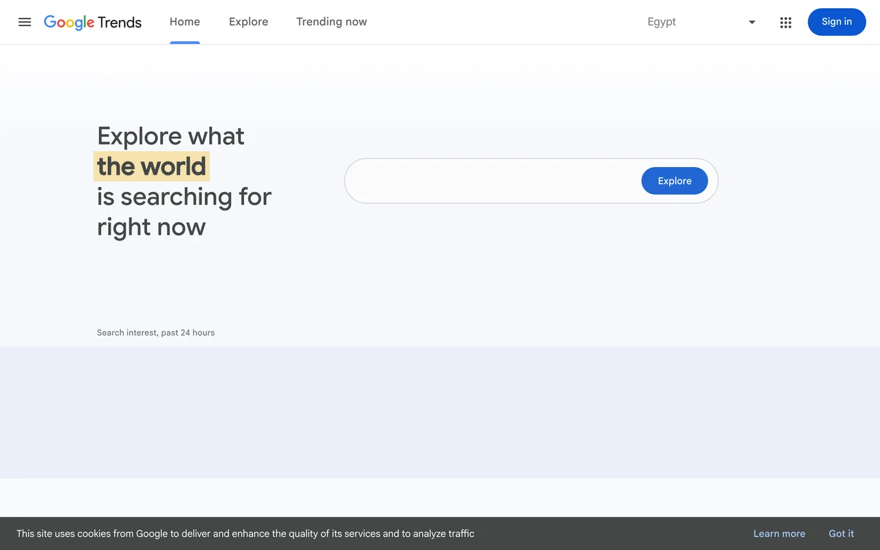 Google Trends preview