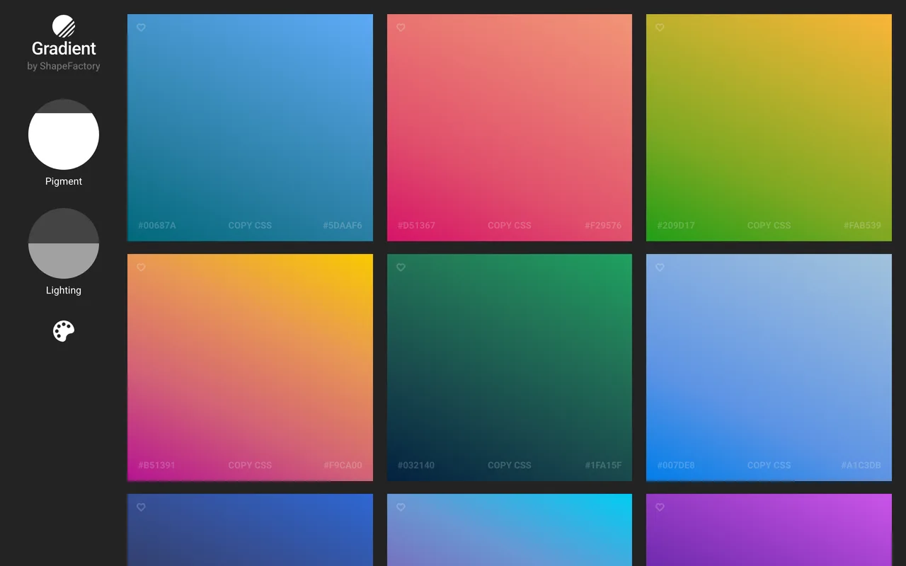 Gradient preview