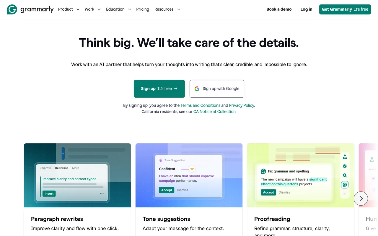 Grammarly preview