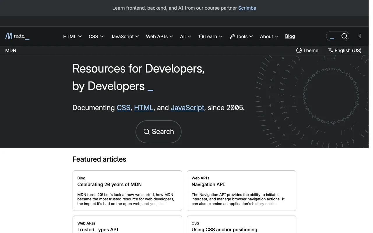 MDN Web Docs preview