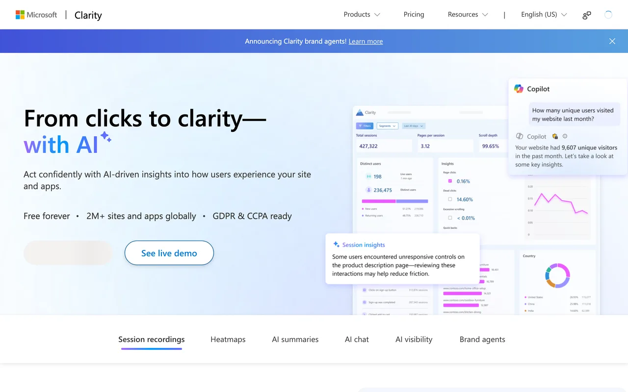 Microsoft Clarity preview