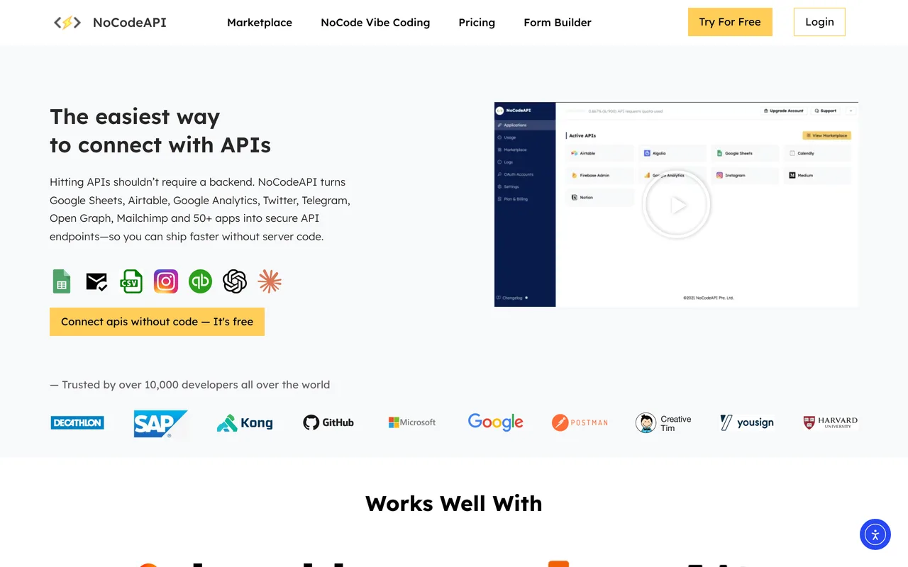 NoCodeAPI preview