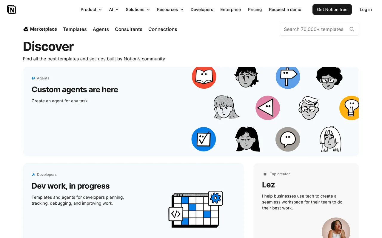 Notion Marketplace preview