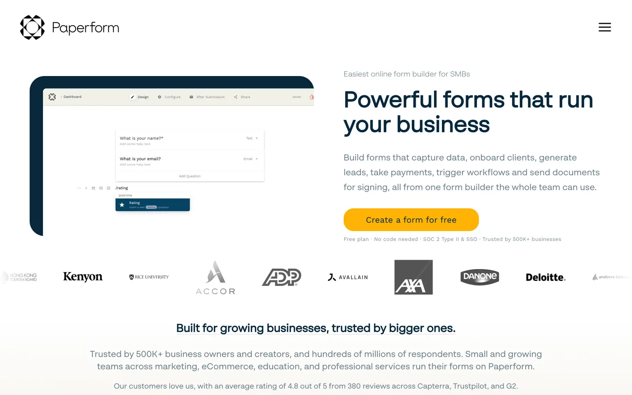 Paperform preview
