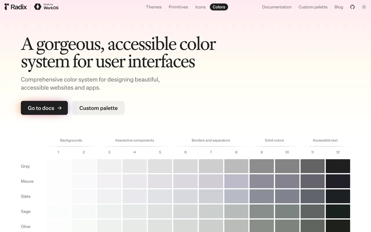 Radix Colors preview
