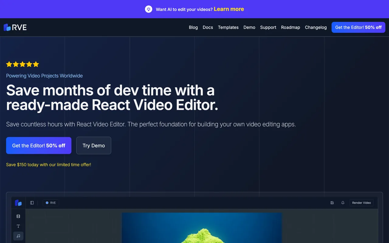 React Video Editor preview