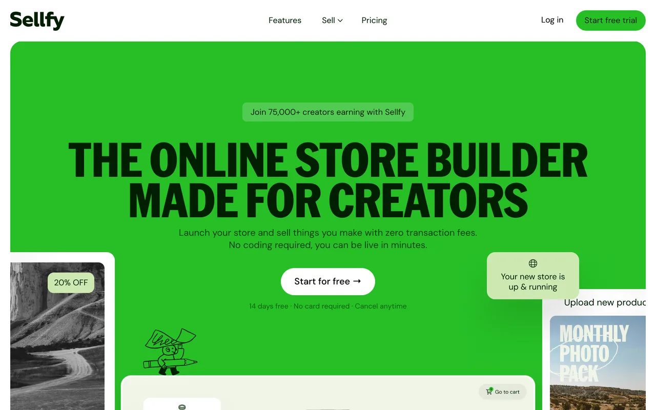 Sellfy preview