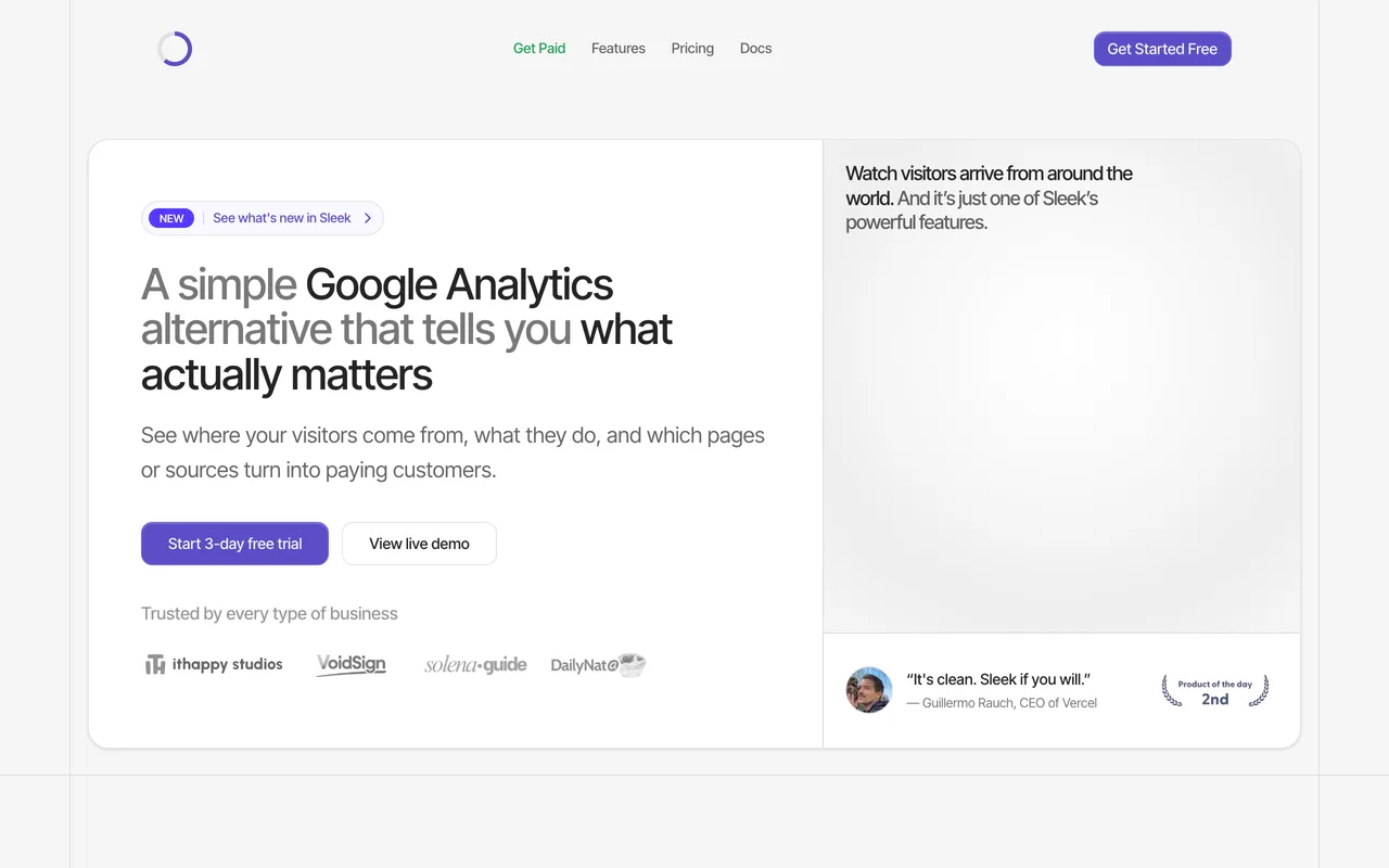 Sleek Analytics preview