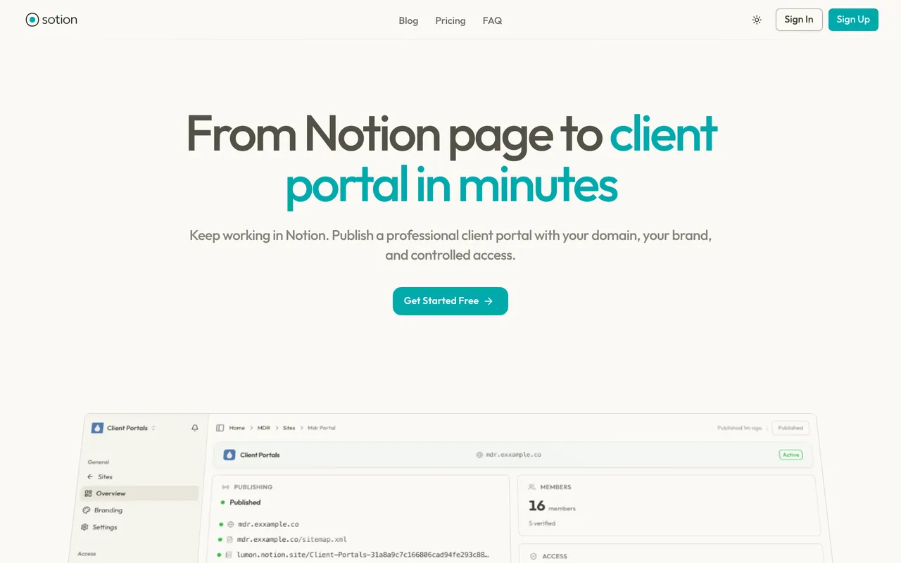 Sotion preview