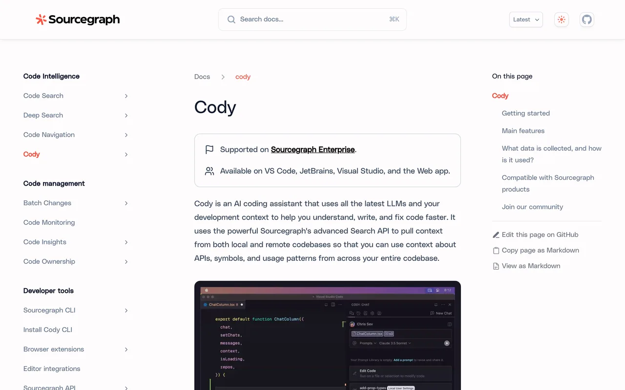 Sourcegraph Cody preview