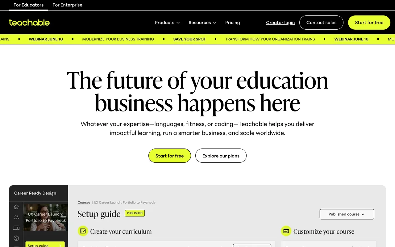 Teachable preview