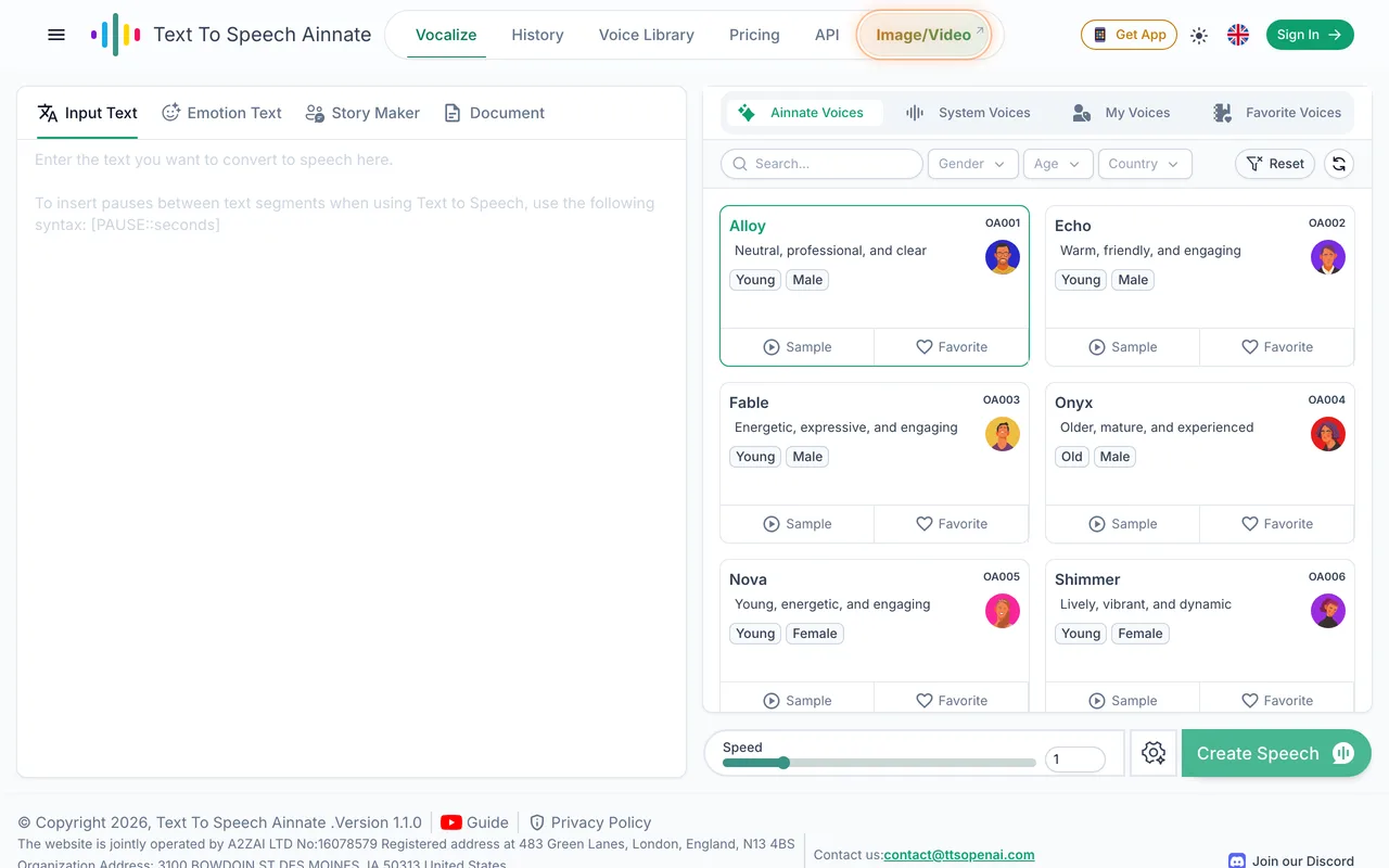 Text To Speech preview