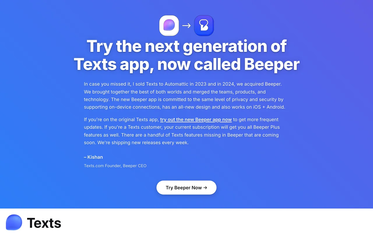 Texts preview