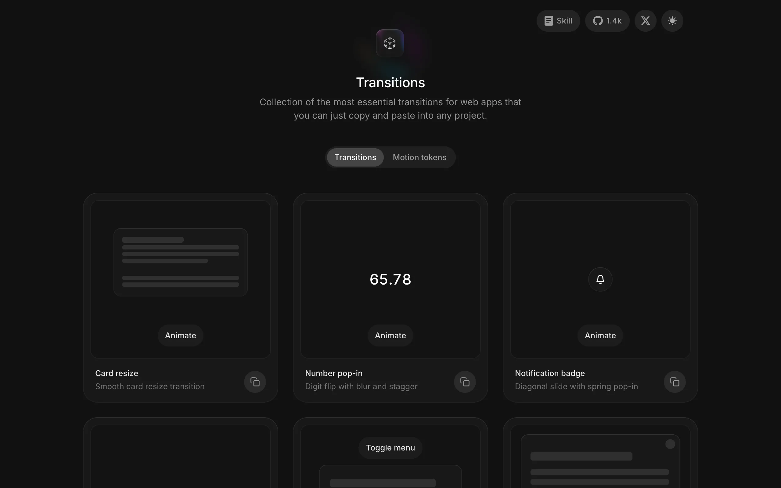 Transitions.dev preview