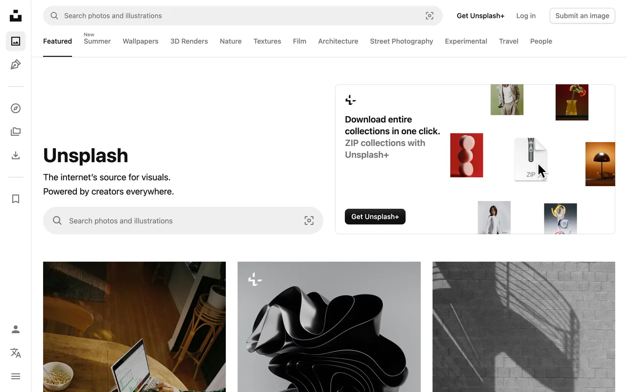 Unsplash preview