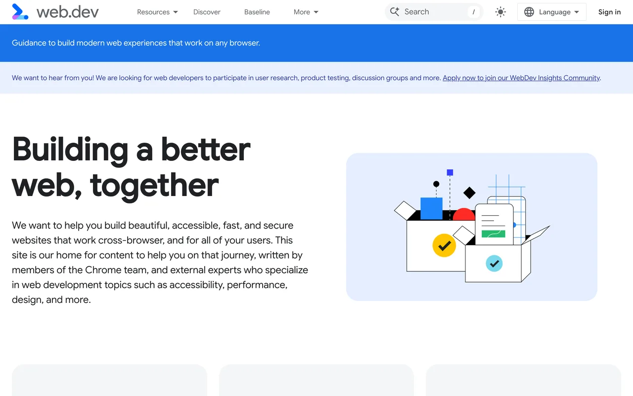 web.dev preview