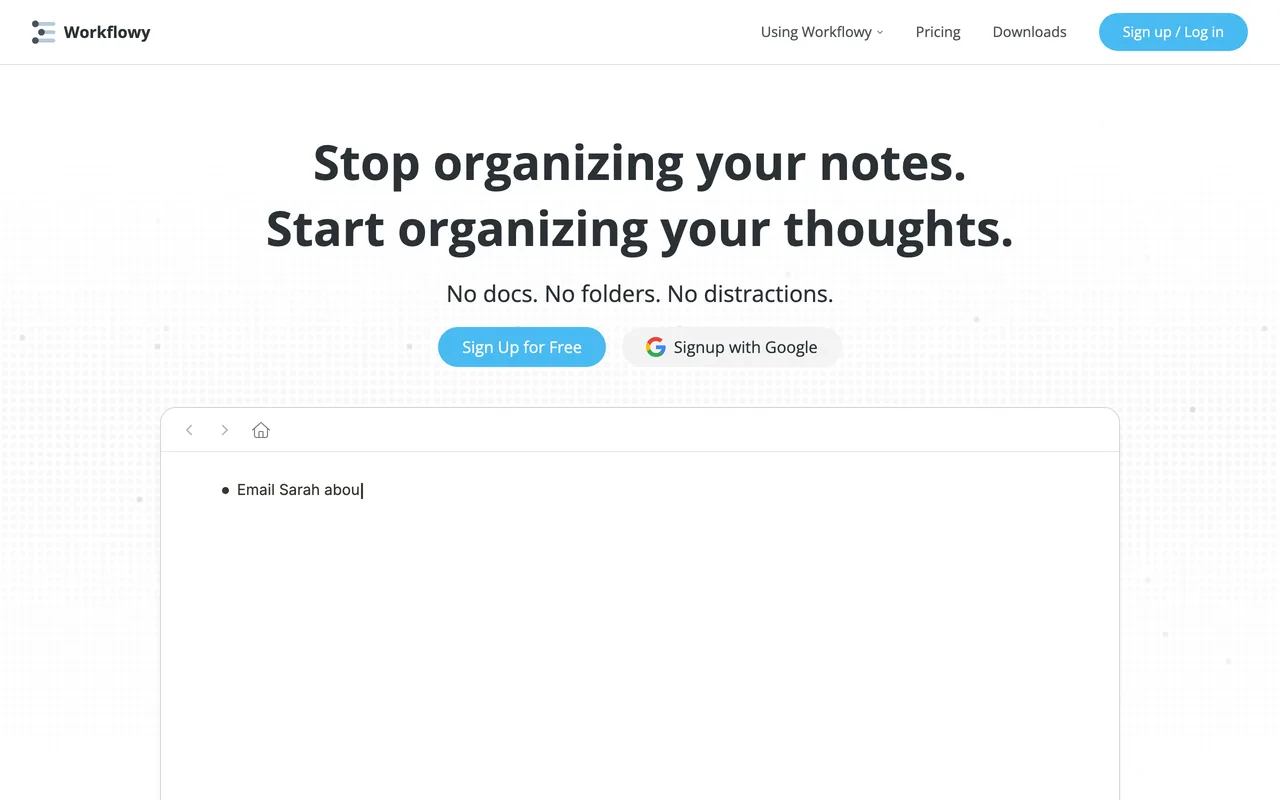 Workflowy preview